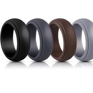 Silicone Wedding Ring for Men Comfortable Mens Rubber Wedding Bands Sets
